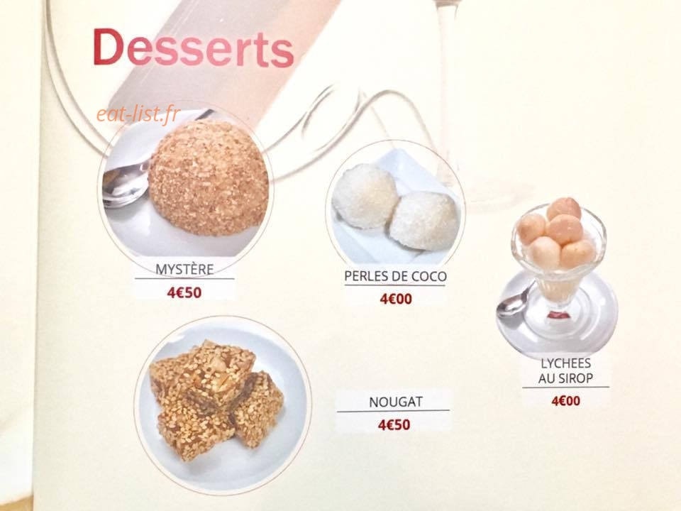 Carte et menu de Restaurant Japonais Deyou à Levallois Perret — Les desserts suite