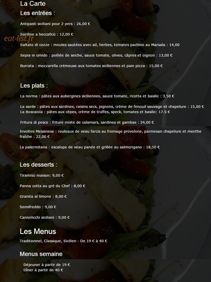 Sapori Siciliani — carte page 1