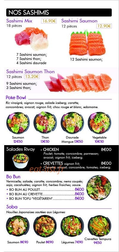 sushi rivay — carte page 2