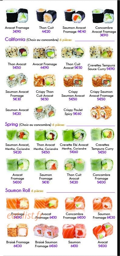 sushi rivay — carte page 9