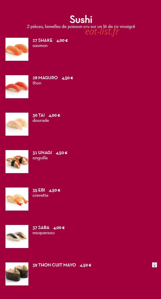 Sushi YR — carte page 4