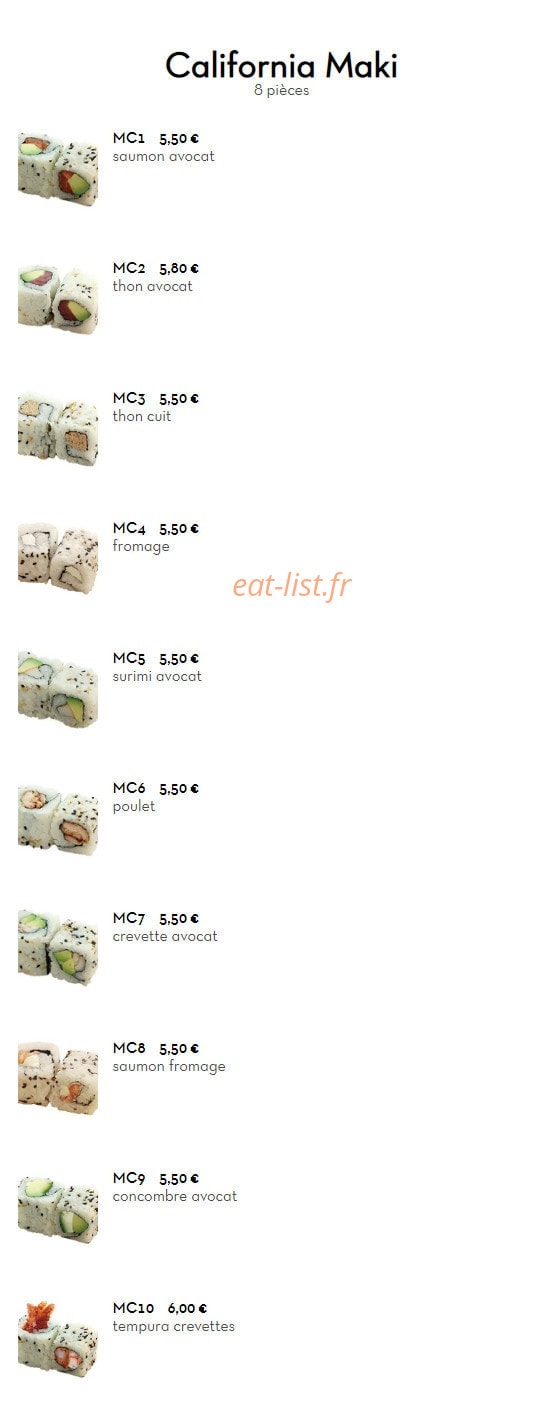 Sushi YR — carte page 7
