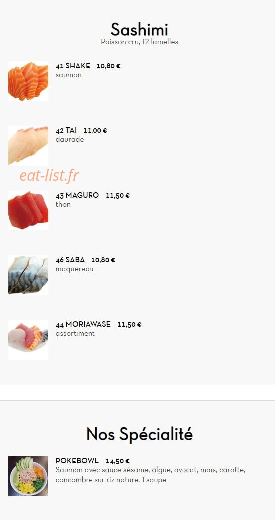 Sushi YR — carte page 3
