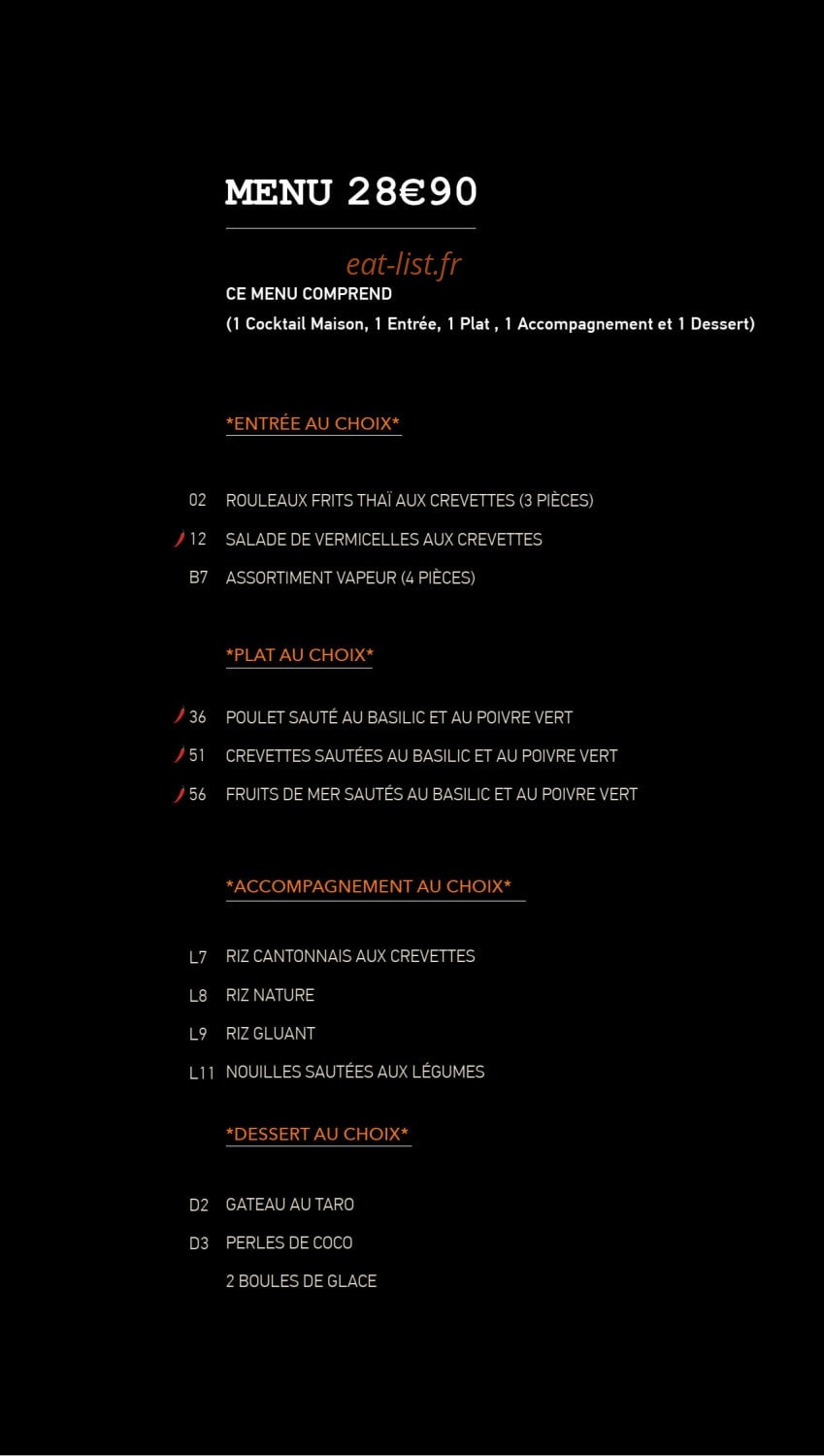 Thaï Basilic — carte page 5