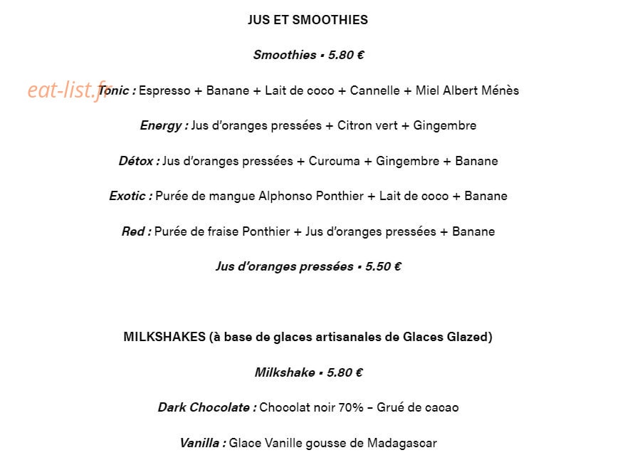 Carte et menu de The French Donuts à Levallois Perret — Les boissons fraiches pages 2