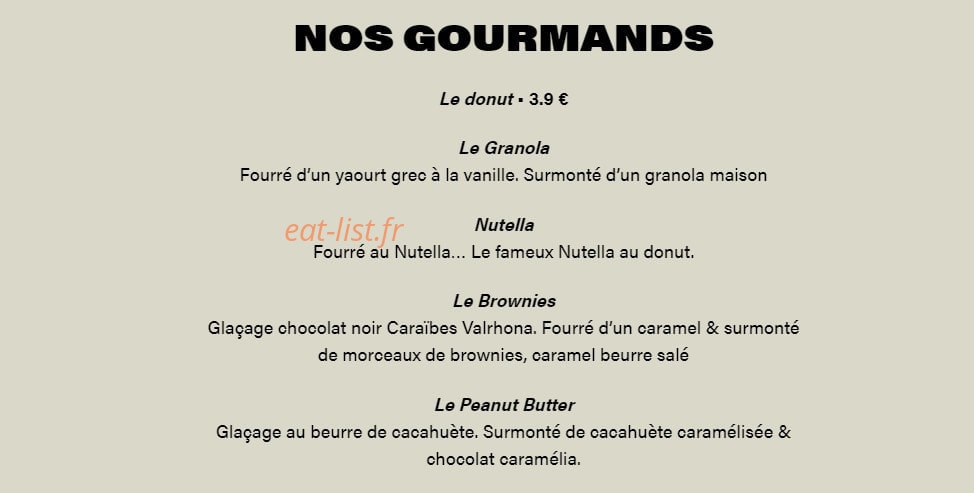 Carte et menu de The French Donuts à Levallois Perret — Les gourmands