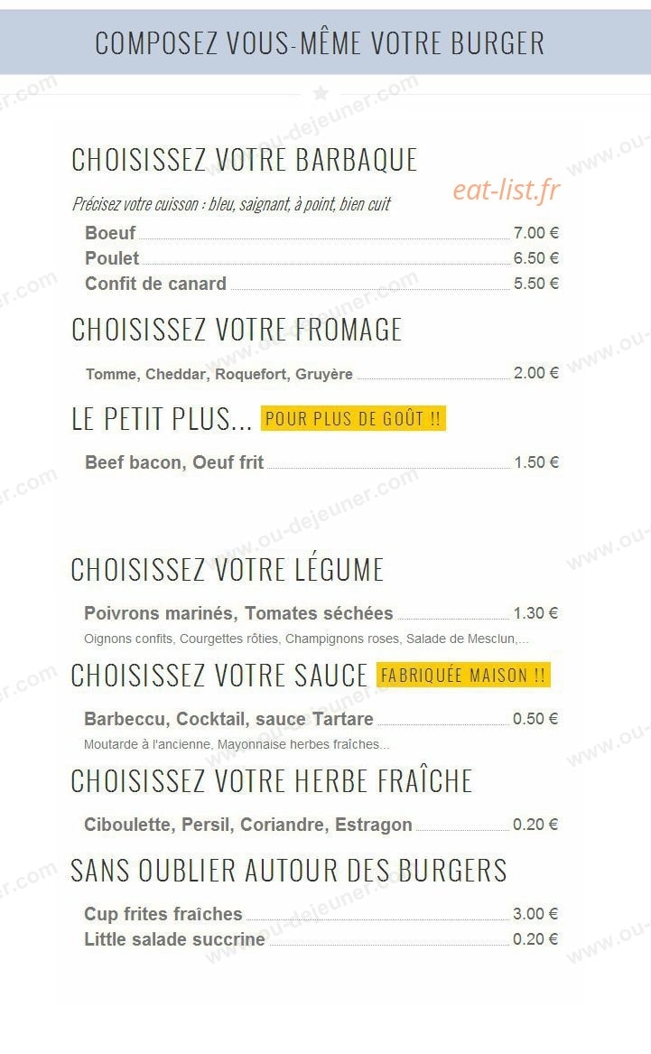 The King Burger — carte page 2