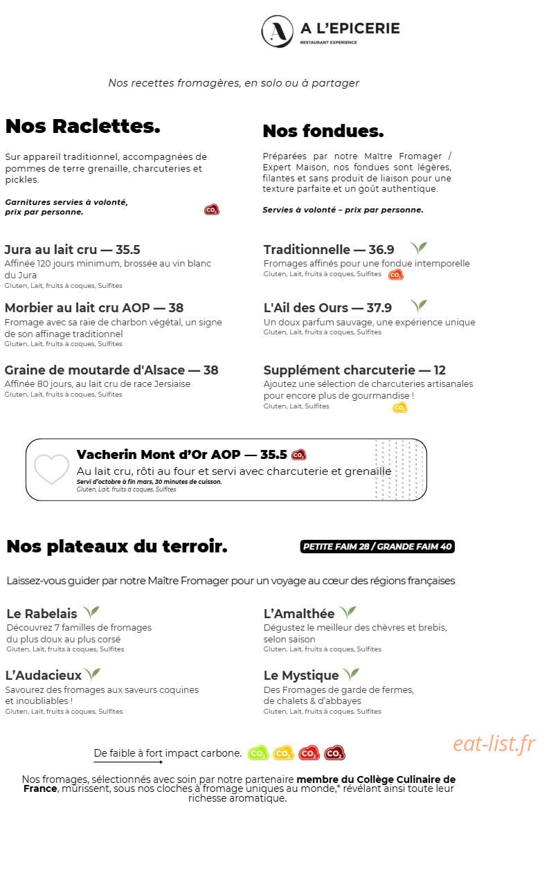 A l'Epicerie — carte page 7