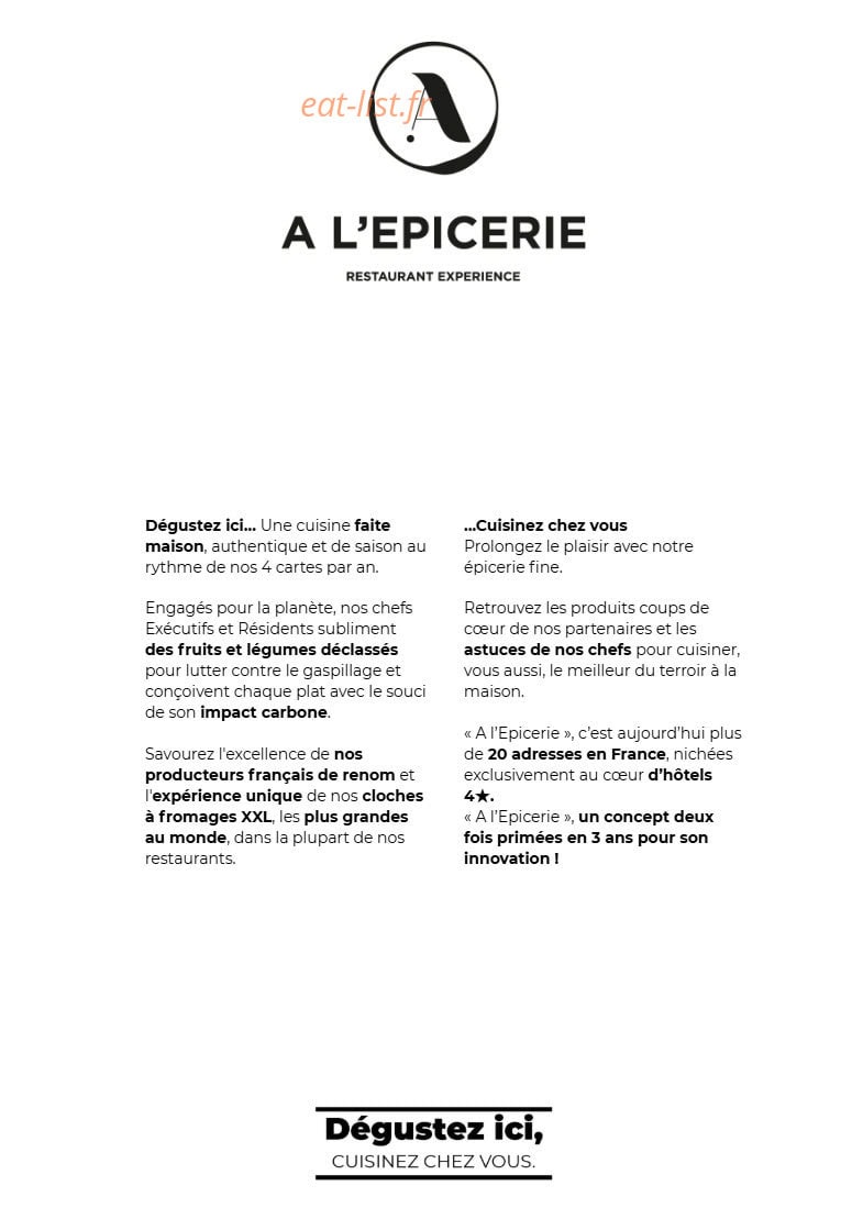 A l'Epicerie — carte page 2