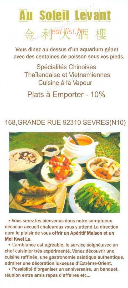 Au soleil levant — carte page 1
