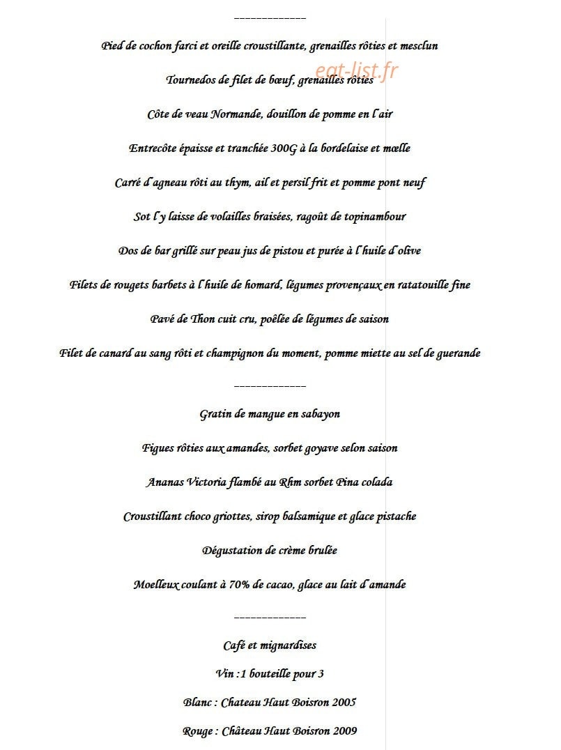 Auberge Garden — carte page 7