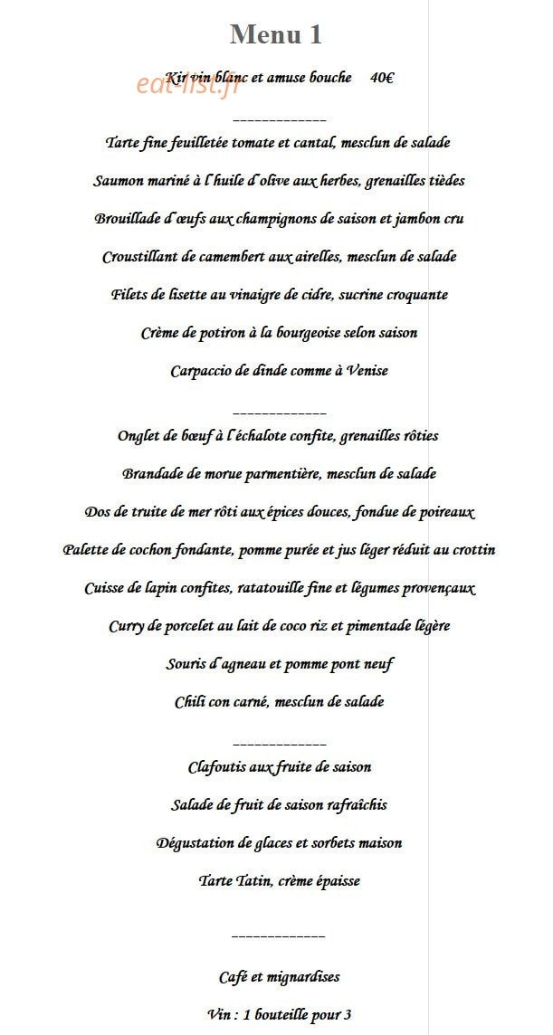 Auberge Garden — carte page 3