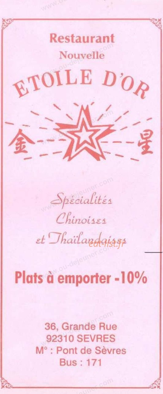 Etoile d'or — carte page 1