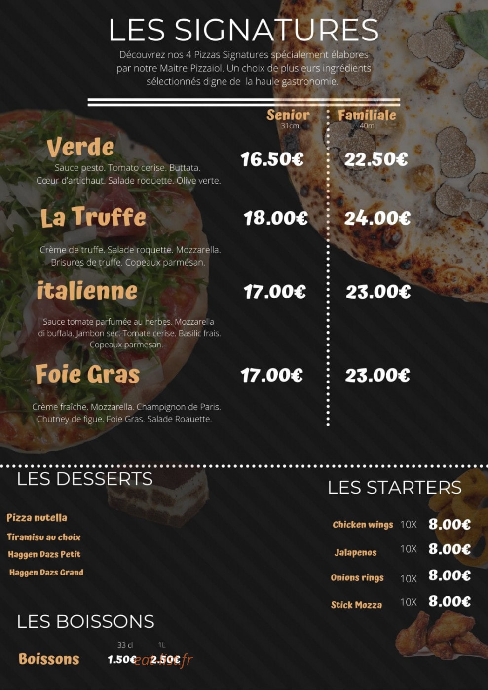 Fais ta Pizz' — carte page 1
