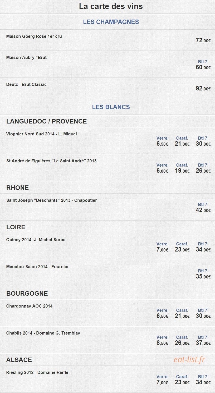 La salle à manger — carte page 6