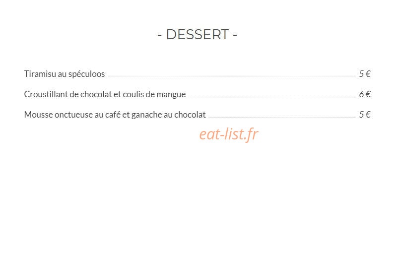 Le bistrot italien — carte page 3