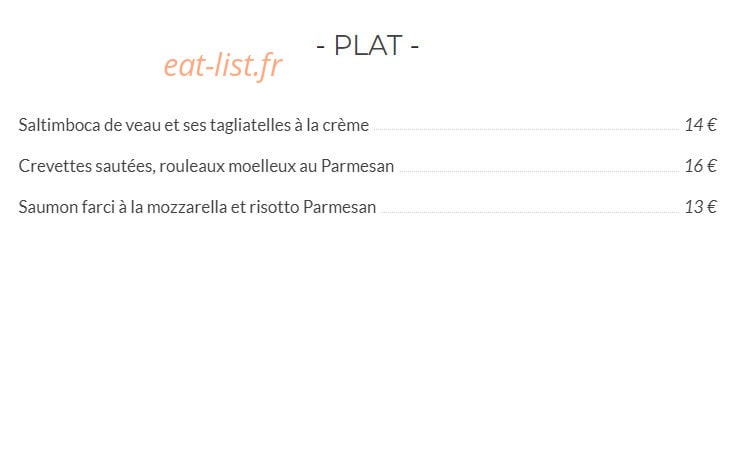 Le bistrot italien — carte page 2
