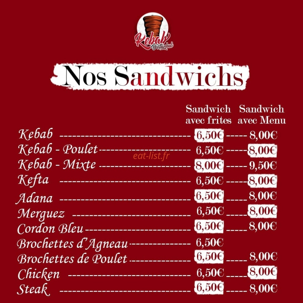 Le Kebab d'Istanbul — carte page 2