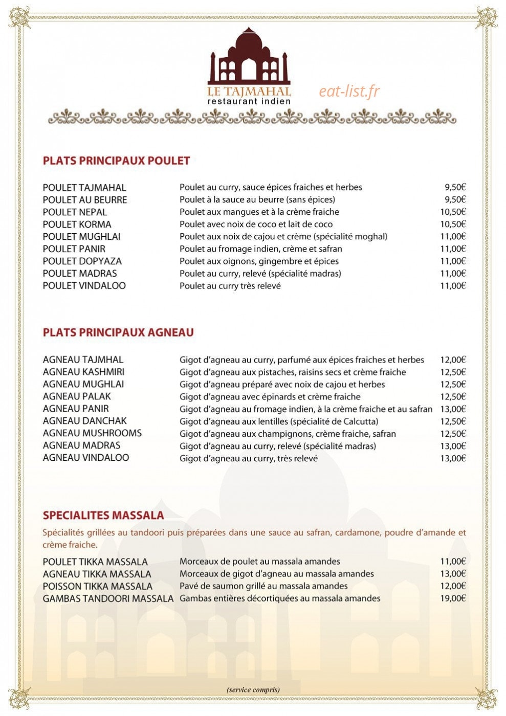 Le Taj Mahal — carte page 2