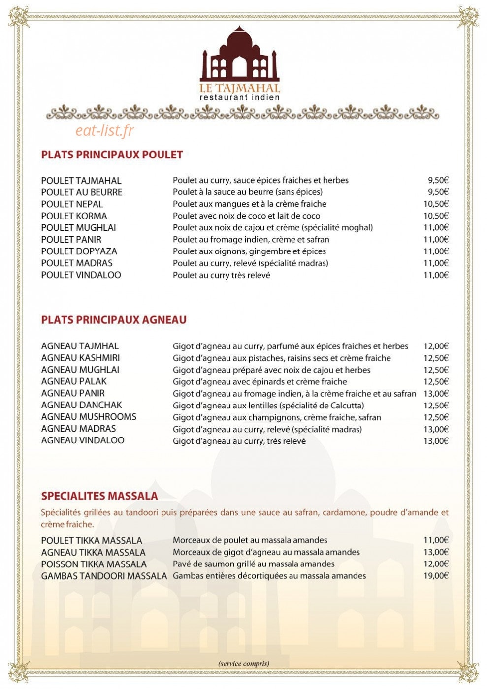 Le Taj Mahal — carte page 3