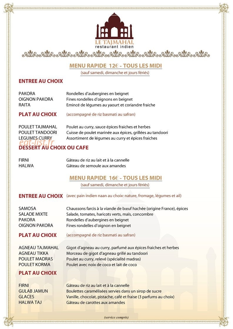 Le Taj Mahal — carte page 6