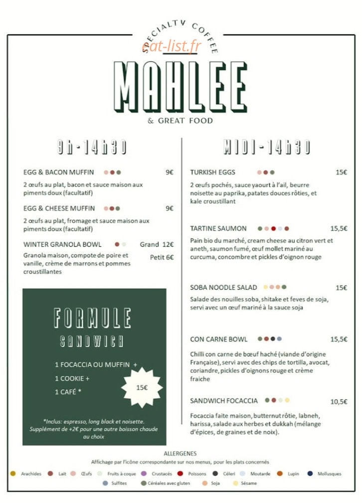 Mahlee — carte page 1