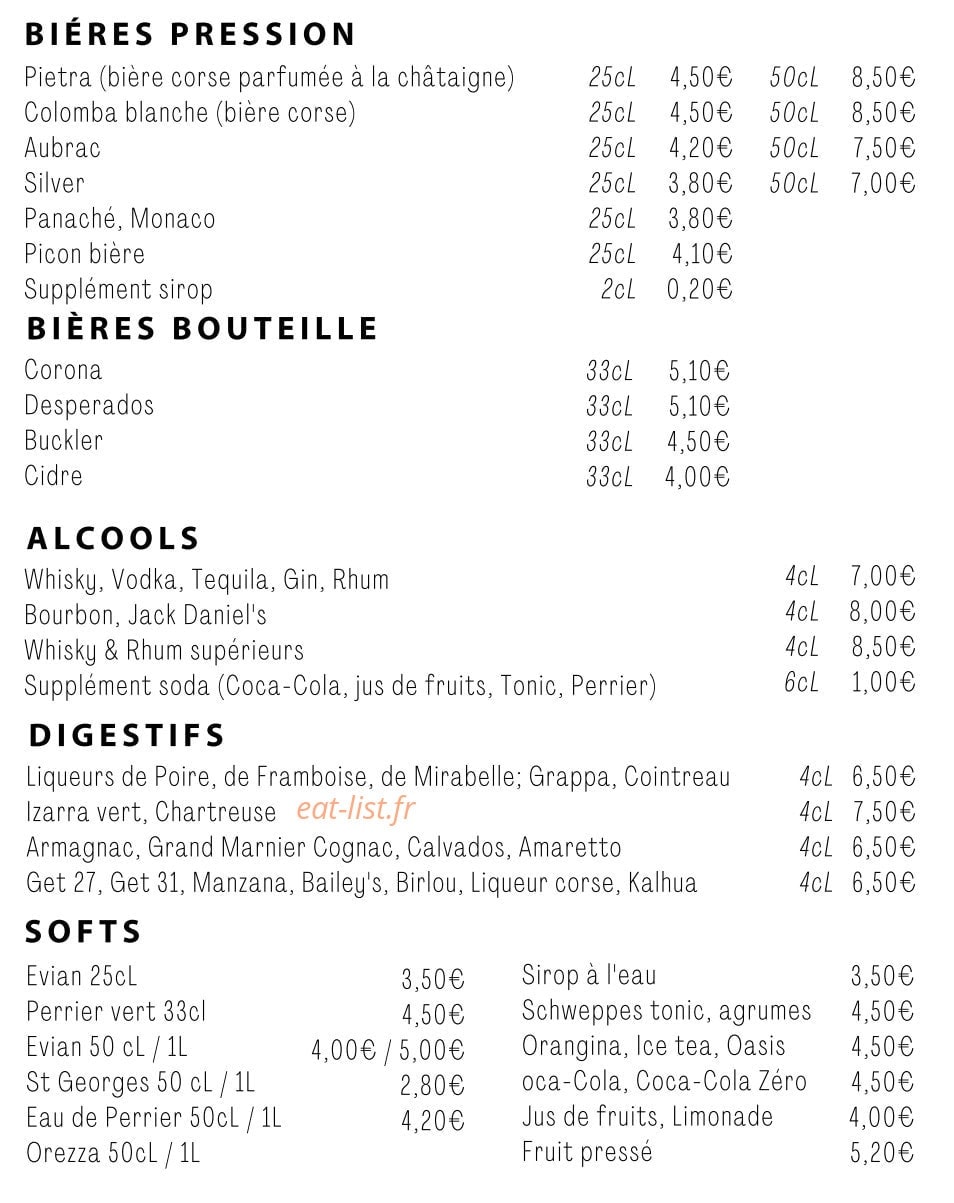 C'est Mon Plaisir — carte page 4