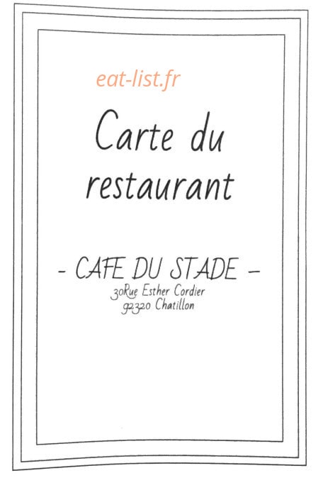Café du Stade — carte page 1