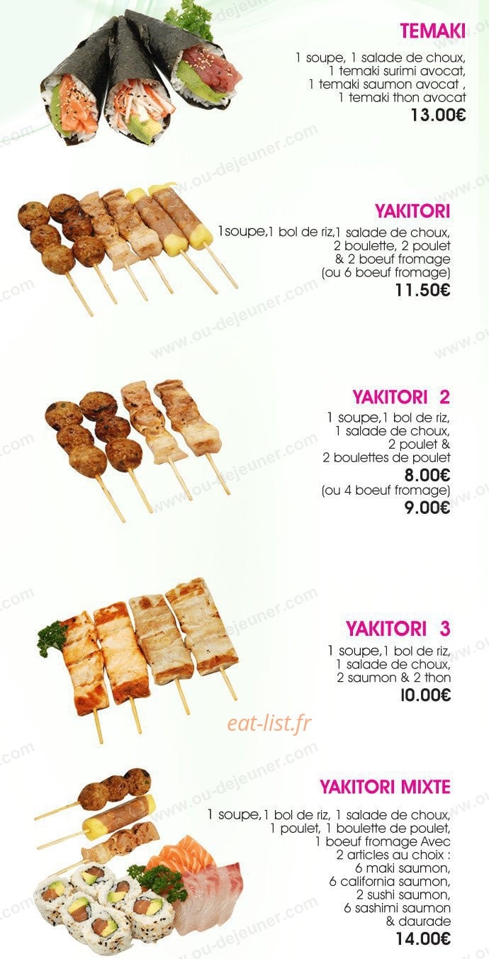 Cent Sushi — carte page 6