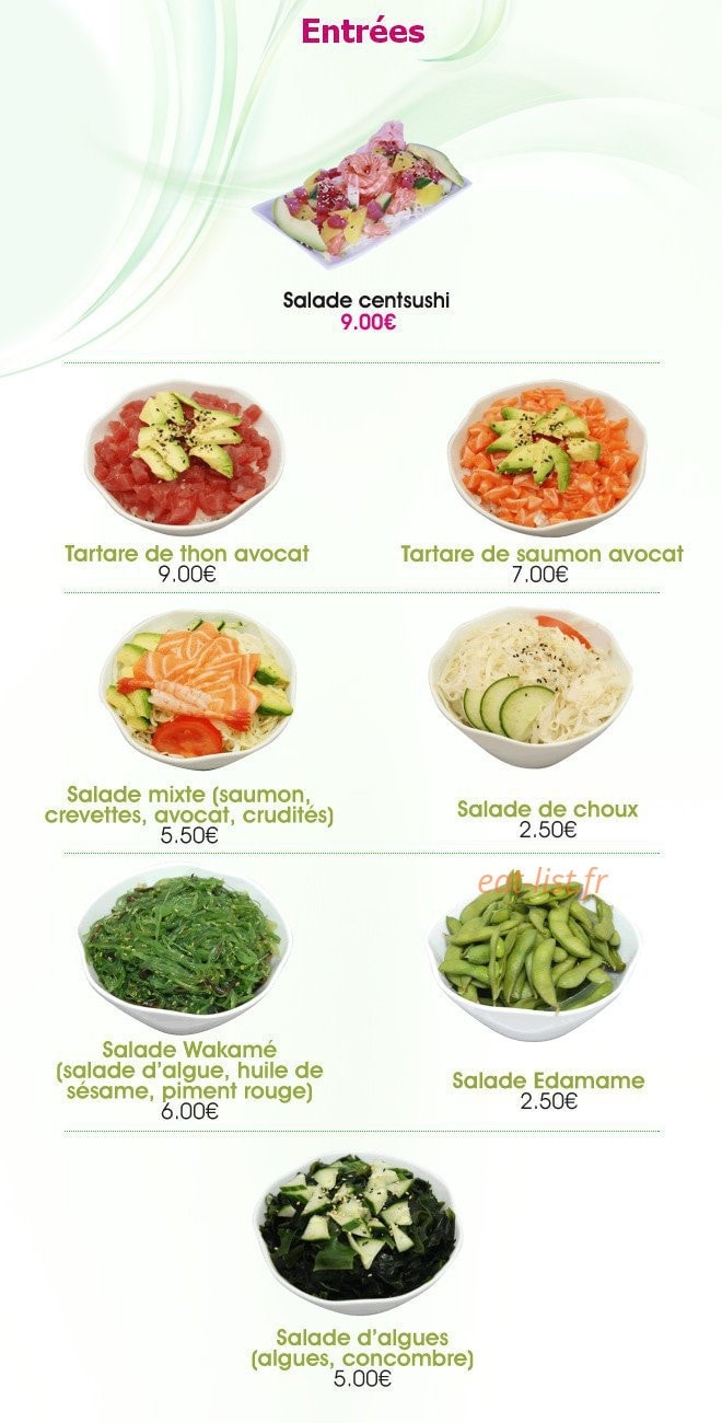 Cent Sushi — carte page 24