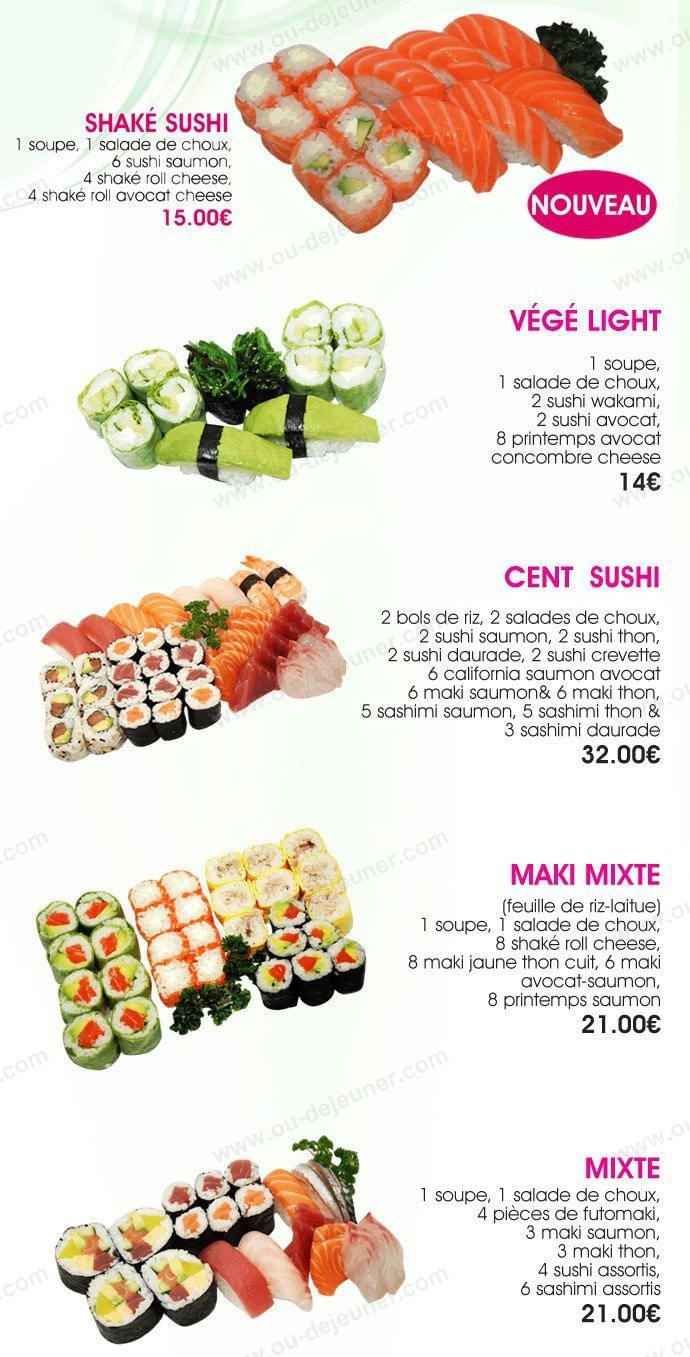 Cent Sushi — carte page 4