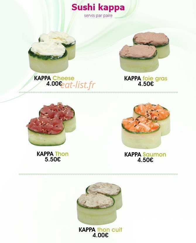 Cent Sushi — carte page 14