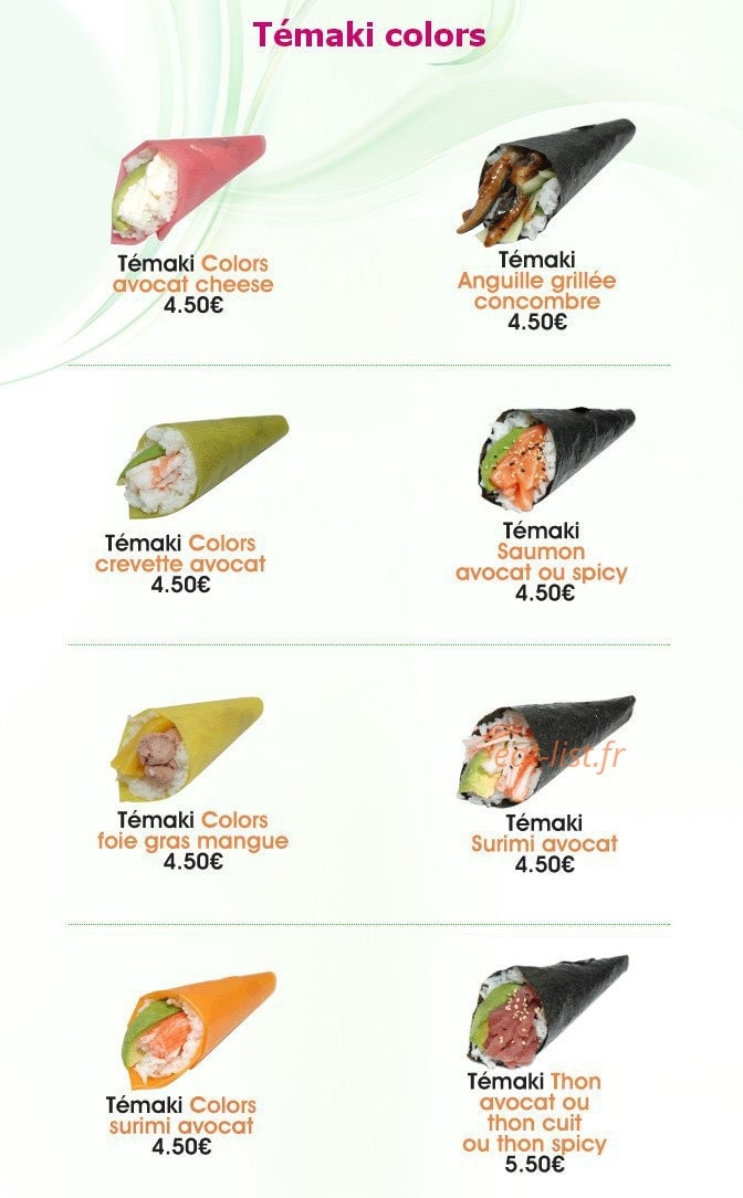 Cent Sushi — carte page 13