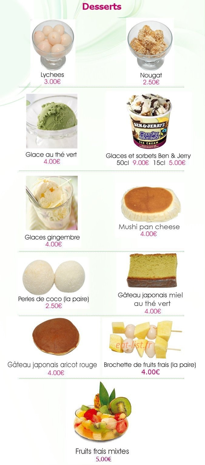 Cent Sushi — carte page 26