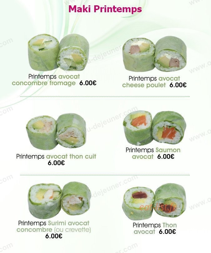 Cent Sushi — carte page 21