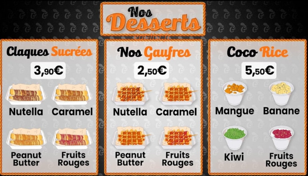 Chicken Corp — carte page 3
