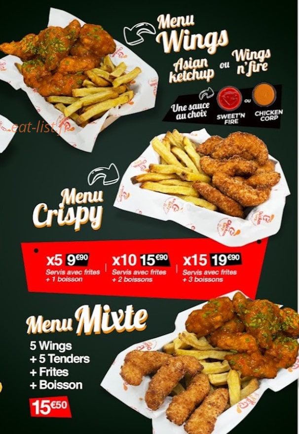 Chicken Corp — carte page 5