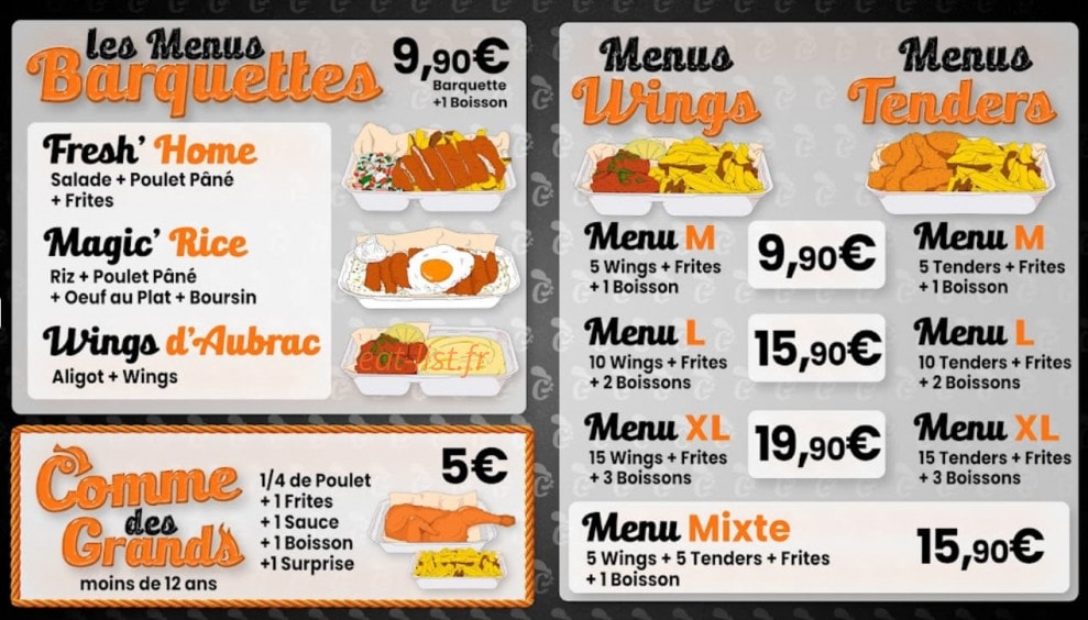 Chicken Corp — carte page 2