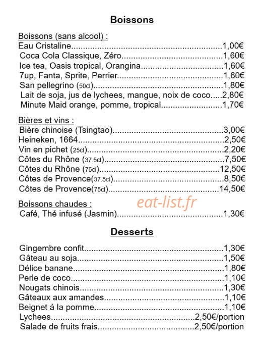 Délices Asiatiques — carte page 2