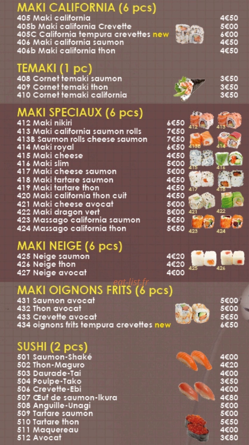 Iki Sushi — carte page 3