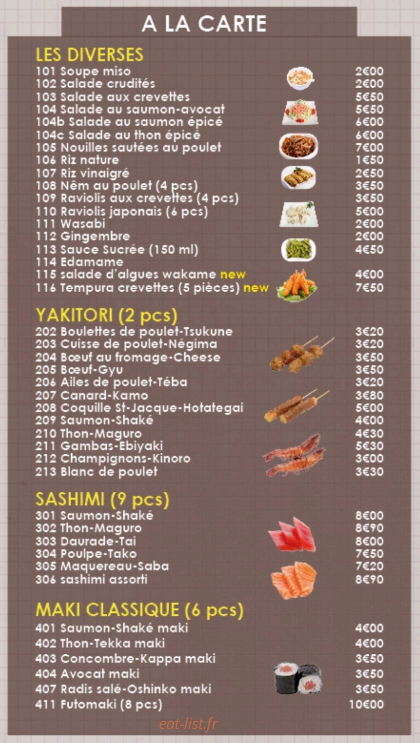 Iki Sushi — carte page 2