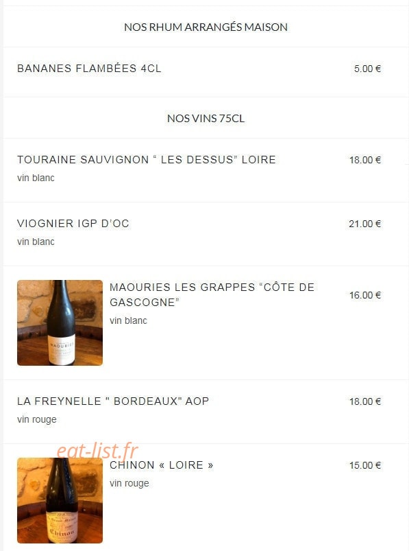 Le Bistro'N'home — carte page 3