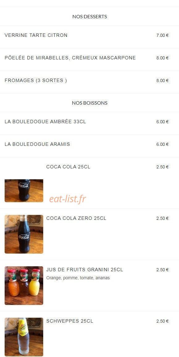 Le Bistro'N'home — carte page 2