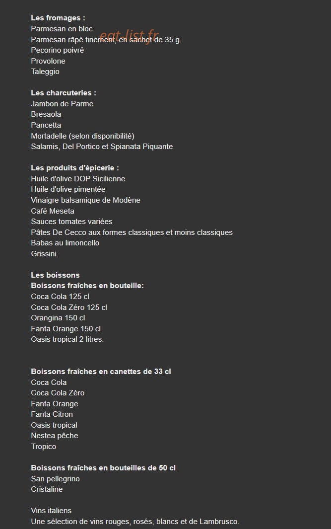 Pizza Siciliana — carte page 2