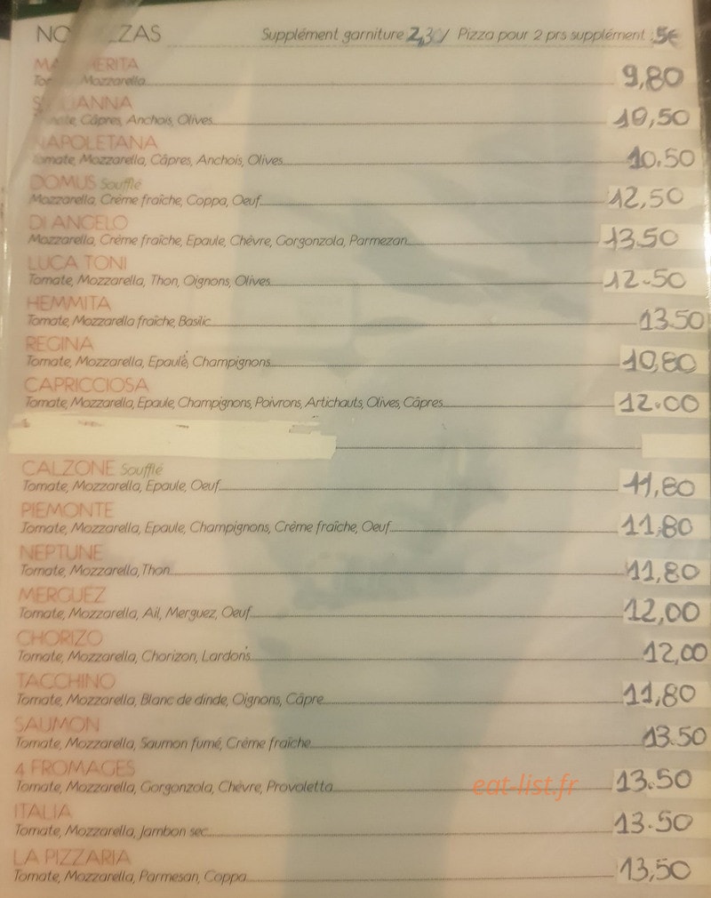 Pizzeria Di Angelo — carte page 1
