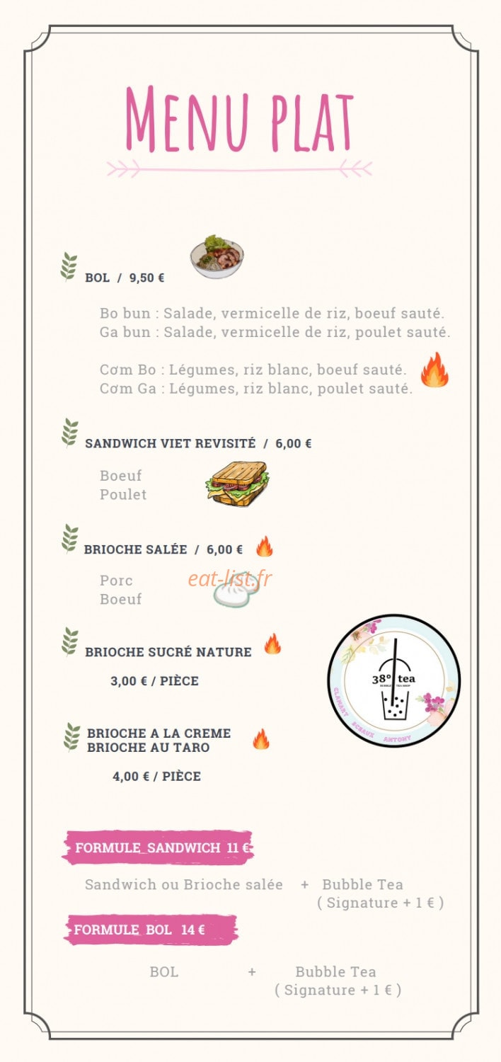 38° Tea — carte page 3