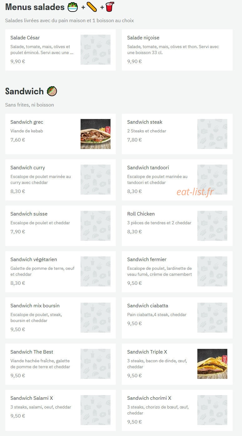 Best Burger — carte page 7