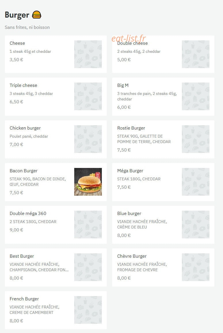 Best Burger — carte page 8