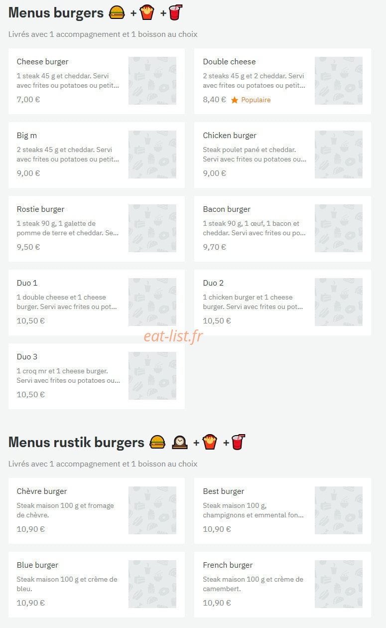 Best Burger — carte page 4
