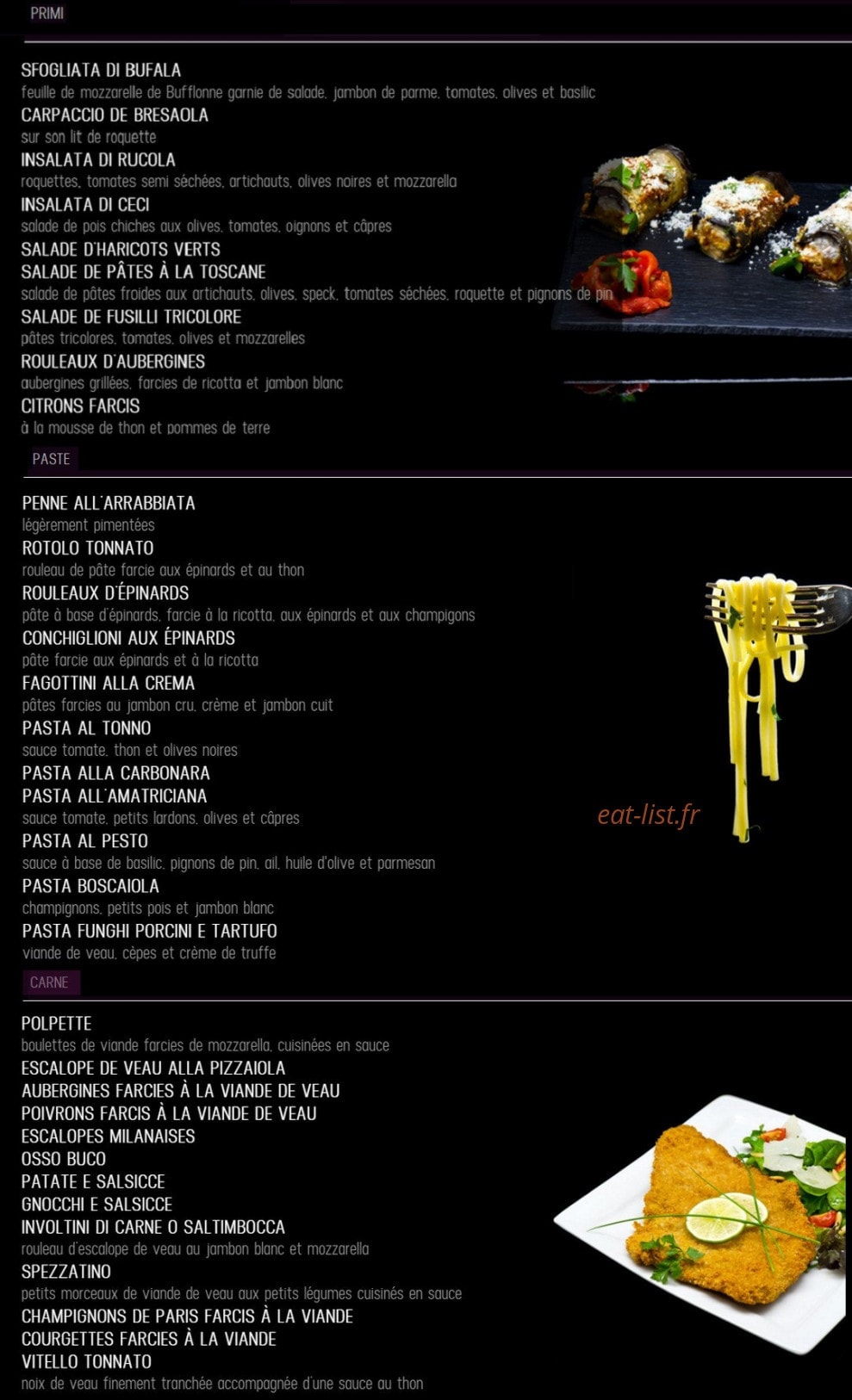 Le festin d'italie — carte page 3